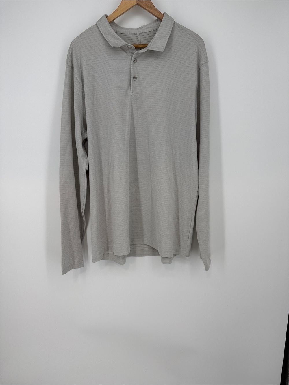 Lululemon Men's Long-Sleeve Polo Shirt - Light Gray